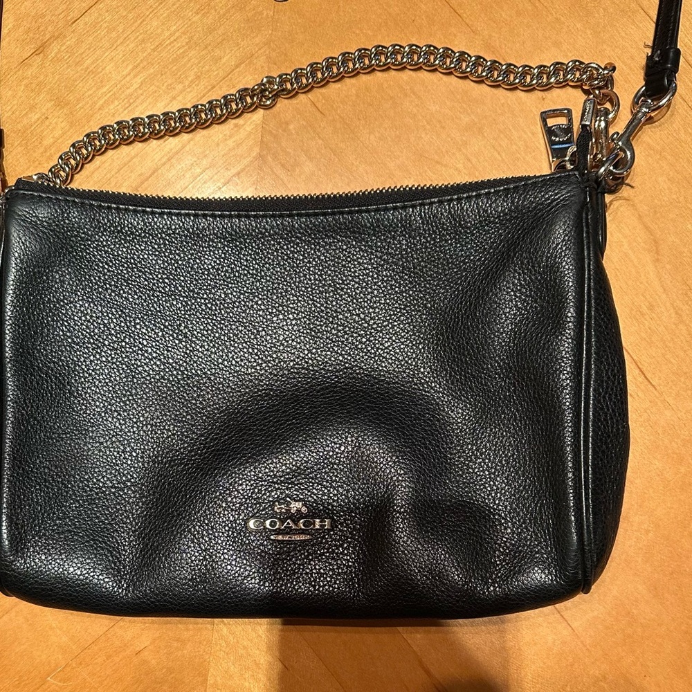 Coach Carrie Black Leather Crossbody.